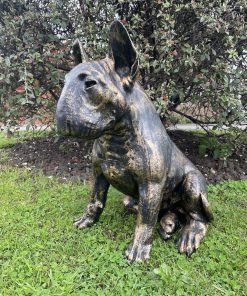 Large Sitting English Bull Terrier