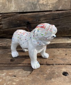 Small British Bulldog in White with Splash Paint
