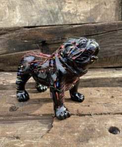 Small British Bulldog in Black with Splash Paint