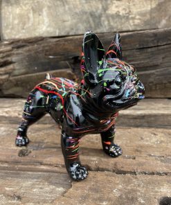 Small French Bulldog in Black with Splash Paint