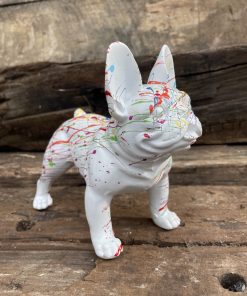 Small French Bulldog in White with Splash Paint