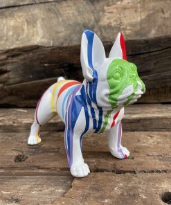 Small French Bulldog in White with Splash Paint