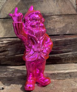33cm Garden Gnome in Pink Chrome