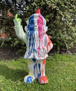 Garden Gnome in White with Splash Paint