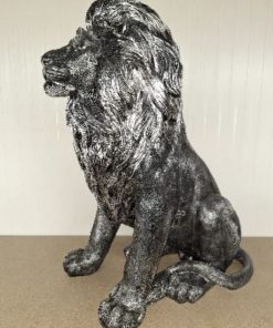 Large Sitting Lion in Silver