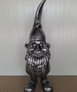 Large Garden Gnome in Antique Silver