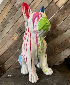 Medium Sitting French Bulldog in White Splash Paint