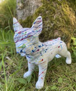 Small Splash Paint French Bulldog in White