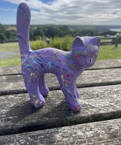 Small Cat in Splash Paint Purple