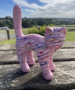 Small Cat in Splash Paint Pink