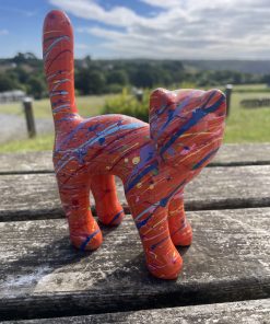 Small Cat in Splash Paint Orange