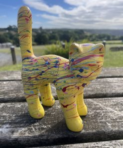 Small Cat in Splash Paint Yellow