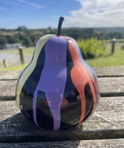 Small Pear in Splash Paint Black