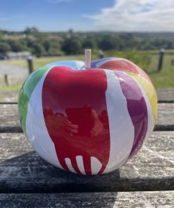 Small Apple in Splash Paint White