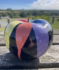 Small Apple in Splash Paint Black