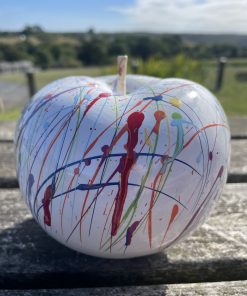 Small Apple in Splash Paint White