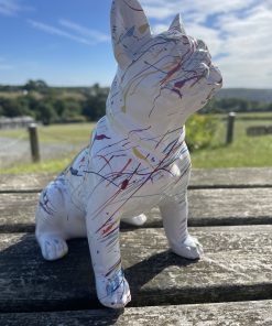 Small Sitting French Bulldog in Splash Paint White