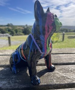 Small Sitting French Bulldog in Splash Paint Black