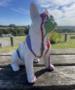 Small Sitting French Bulldog in Splash Paint White